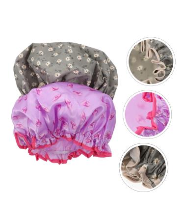 Hemoton 2pcs Satin Turban & Plastic Shower Cap Set for Women | Bath Hat & Hair Protector - PEVA Lined - Buy Online on GoSupps.com