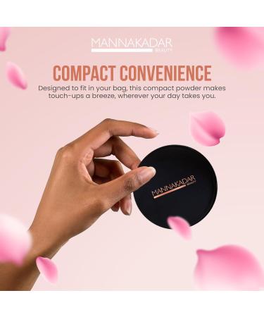 Manna Kadar Beauty Compact Dual Pressed Powder C6 Tan - Medium to Full Coverage Oil Absorbing Foundation & Setting Powder for Warm Medium Skin Tone - Long-Lasting Matte Finish - Buy Online on GoSupps.com