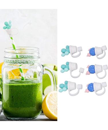 VGEBY 6pcs Silicone Straw Covers - Cartoon Reusable Dustproof Drinking Straw Tip Caps for Eco-Friendly Drinking - Buy Online on GoSupps.com