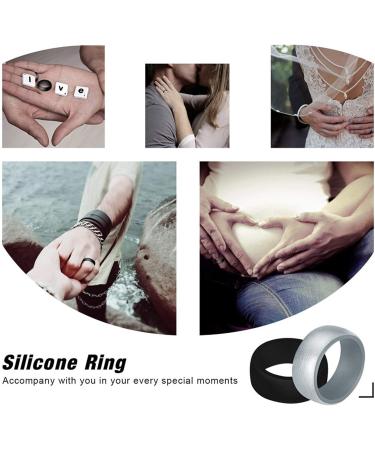 Longbeauty 10 Pack Candy Color Silicone Wedding Bands for Men Women - Black Red Blue Yellow Pink White Green Purple Colorful - Size 11 - Buy Online on GoSupps.com