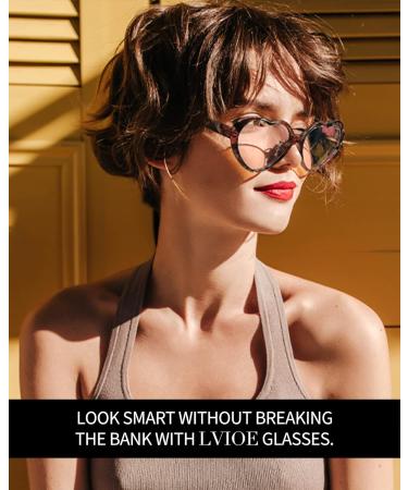 LVIOE Heart Blue Light Blocking Glasses for Women - Stylish UV Filter Fake Glasses - LB960 A04 Black Ink - Buy Online on GoSupps.com