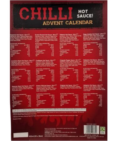 Chilli Advent Calendar for Chilly Lovers- 24 Days of Hot Sauce - Buy Online on GoSupps.com