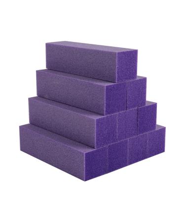 CHENYIYI 10 Packs Nail Buffer Block Medium 150 Grit Nail Buffer for Natural and Acrylic Nails 4 Sided Sanding Buffing Block for Gel Polish Nails Professional Pedicure Manicure Buffer Kits (Purple)
