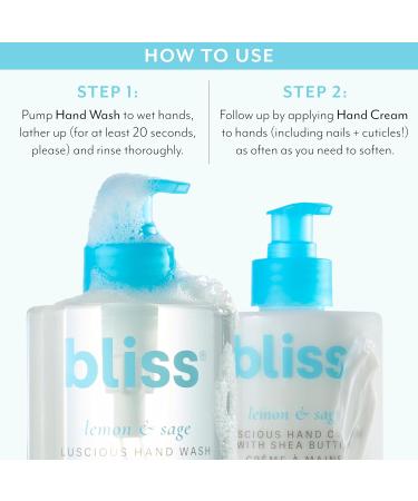 Bliss Lemon & Sage Happy Hands Duo | Hydrating Hand Wash & Nourishing Hand Cream Set with Decorative Tray 8.5 Fl Oz (Pack of 2) Happy Hands Duo - Buy Online on GoSupps.com