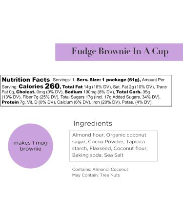 Stellar Eats Instant Treat in a Cup | Single-Serve Treat with 7g Protein | Grain-Free Gluten-Free Dairy-Free Plant-Based Paleo-Friendly | Ready in 1-2 Minutes | Made with 7 Real Ingredients | Non-GMO Kosher (Fudge Brownie 8 Pack) - Buy Online on GoSupps.com