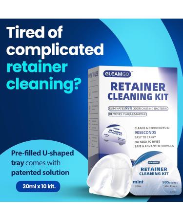 Retainer Cleaning Kit - Quick 90-Second Aligner Cleaner | Mint Flavor Travel Size 10 Pack - Perfect for School & Office - Buy Online on GoSupps.com