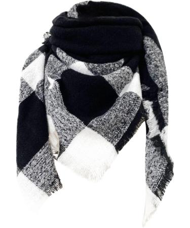 HANXIULIN Women's Winter Cotton Scarf | Classic Poncho Wrap Shawl | Soft Cashmere Triangular Scarf in White - Shop Internationally - Buy Online on GoSupps.com