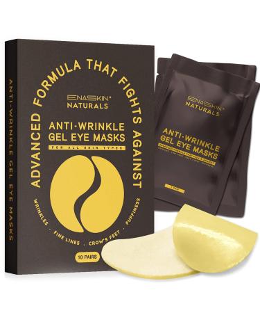 Enaskin Naturals Under Eye Gel Patches for Dark Circles and Puffiness  Anti-Aging with Anti-Wrinkle & Firming Properties  With Collagen and Shea Butter  10 Pairs