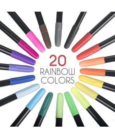 Zenacolor 20 Fabric Markers Pens Set - Non Toxic Indelible Fabric Paint - Fine Point Textile Marker Pen - Buy Online on GoSupps.com