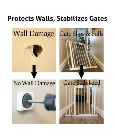 Wall Nanny Mini - Smallest Baby Gate Wall Protector (Made in USA) Protect Walls & Doorways from Pet & Dog Gates - for Child Pressure Mounted Stair Safety Gate - 4 Pack White - Buy Online on GoSupps.com