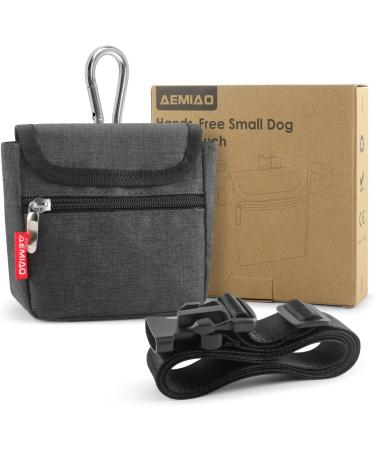 AEMIAO Dog Treat Pouch with Magnetic Closure - Hands-Free Small Puppy Training Bag - Adjustable Waistband & Bonus Carabiner - Grey - Buy Online on GoSupps.com