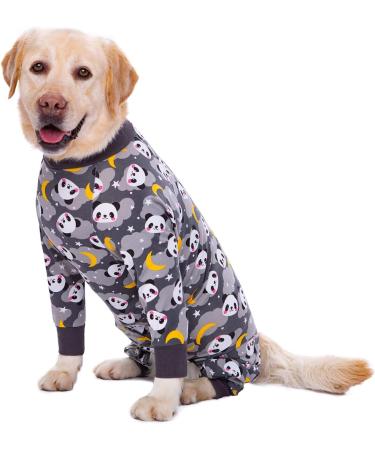 Buy Bt B r Big Dog Clothing - Elastic Pet Onesie for XXL Dogs | Wound Protection & Anti-Hair Pajamas in Gray Panda - Buy Online on GoSupps.com