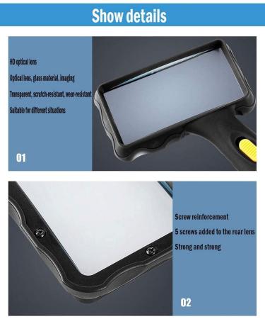 Hand-held Square Magnifying Glass 10X high-Definition Magnifying Glass with LED Light for Reading Inspection Hobby and handicrafts Commemoration Day - Buy Online on GoSupps.com