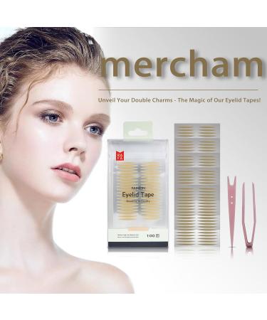 mercham 200 Pieces Eyelid Lift Strips Self-Adhesive Invisible Double Eyelid Lift Strips Double Eyelid Tape for Hooded Eyes & Droopy & Uneven & Mono-eyelids Instant Eye Lift Without Surgery (3MM) - Buy Online on GoSupps.com