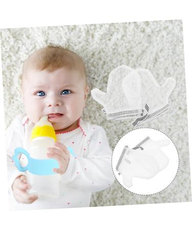 minkissy 2 Pairs Anti-eating Gloves Mittens Bassinet Newborn Pacifier Kids Pacifier Weaning Necessities Items Thumb Baby White Nylon Boy Anti-scratch Nail Biting - Buy Online on GoSupps.com