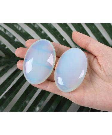 MAIBAOTA 2.4" Opal Healing Crystal Gemstones Pocket Polished Gifts Oval Shape Reiki Spiritual Energy Nature Crystals for Women Men Relief Balancing Stress Divination Meditation - Buy Online on GoSupps.com