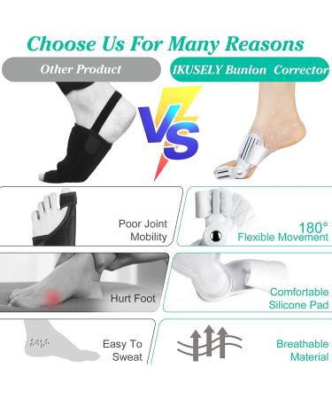 KOTALS Bunion Corrector Brace Splint Pads & Toe Separators - White (1 Pack) - Buy Online on GoSupps.com