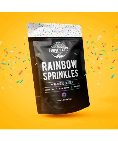 Keto Sprinkles 6 oz. - Dye-Free, Non-GMO, Vegan, Gluten-Free, All-Natural Sugar-Free Sprinkles - 1g Net Carb (Rainbow) - Larger Value Size - Buy Online on GoSupps.com