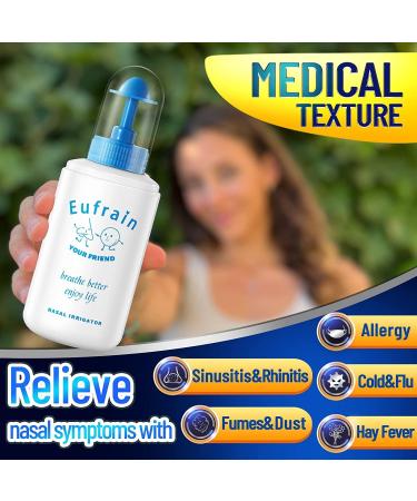 Neti Pot Sinus Rinse Nasal Wash Irrigation System Sinus Rinse Bottle for Adult & Kid with 40 Saline Packets Relieves Nasal Congestion and Irritation from Cold Flu Allergies Without drying rack - Buy Online on GoSupps.com