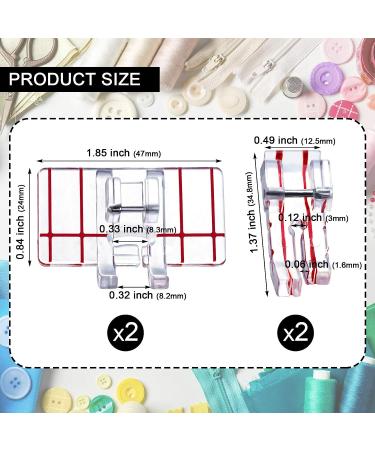 PAGOW 1/4 Inch Sewing Machine Presser Foot 4PCS - Brother, Singer, Babylock Accessories - Low Shank Household Sewing Machine - 2 Styles - White+Red - Buy Online on GoSupps.com