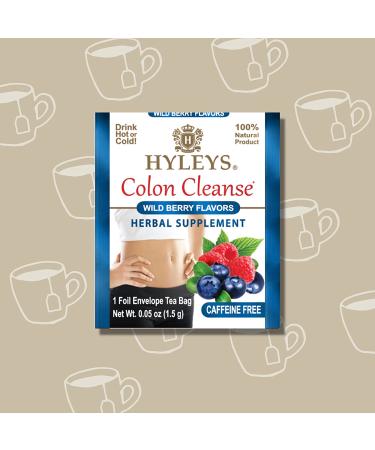 Hyleys Tea Colon Cleanse - Wild Berry, Caffeine-Free, 25 Bags (1.32 oz) | Detox & Digest - Buy Online on GoSupps.com