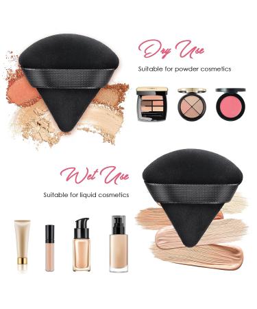 AMMON 12 Pcs Black Powder Puff Set - Soft Velour Makeup Sponge Puffs for Loose Mineral Powder, Cosmetic Body Contouring Tools - Buy Online on GoSupps.com