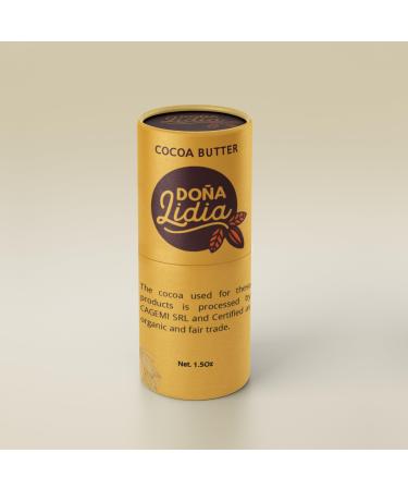 Don a Lidia Lip Balm with Dominican Cacao - Organic Fairtrade Artisan Lip Oil - Cocoa Butter Blend for Lip Care - Exquisitely Crafted with Love. 1.5oz