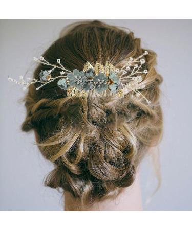 Flower Hair Accessories Bridal Pearl Crystal Hair Pins Rhinestone Flower Hair Clips for Bride Bridesmaid Wedding Hair Pieces for Women Girls - Buy Online on GoSupps.com