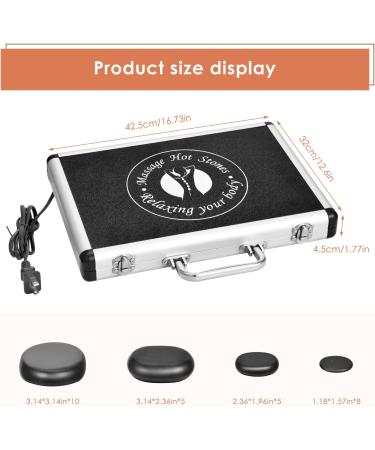 28-Piece Basalt Hot Stones Massage Set with Heater Kit for Professional Spa - Relaxing, Healing, Pain Relief - Buy Online on GoSupps.com