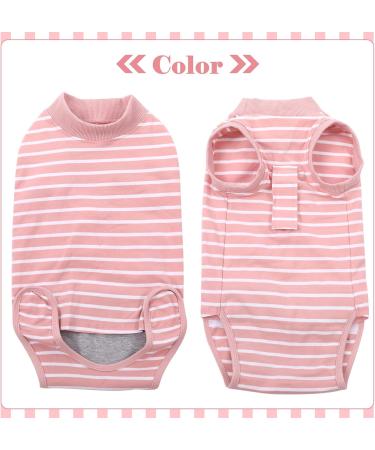 Breathable Post-Surgery Dog Body Suit - Hjumarayan XXL Pink Striped Castration Recovery for Small & Medium Dogs - Buy Online on GoSupps.com
