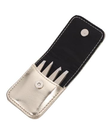 Minkissy 4 pieces of mini eye brow clip Face hair removal tweezers eyebrow trimmer accessories for eyebrow-up stainless steel make-up tools Multifunction of stainless steel 6.3x0.8x0.6cm beige
