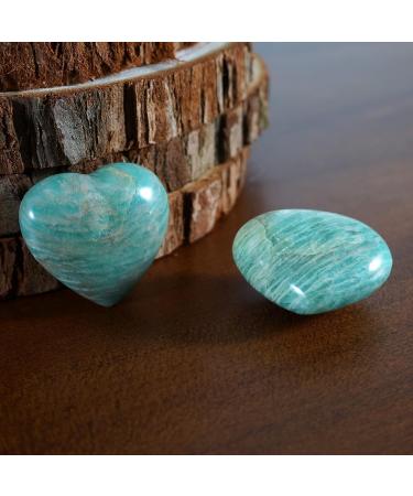 Healing Crystal Introverted Child Set 2Pcs Natural Quartz Amazonite Heart Crystal Stone and 1Pcs Amazonite Power Bead Crystal Bracelet B# Amazonite Crystal - Buy Online on GoSupps.com