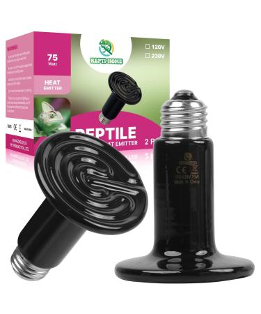 Repti Home 150W Ceramic heat radiator (2-pack) reptile heat lamp bulbs ceramic heating for amphibians pet breeding chicken dog cat 150 watts - Buy Online on GoSupps.com