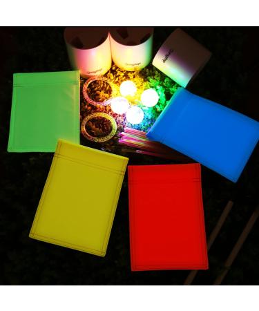 KINGTOP Double Sided Glow Golf Flag 4-Pack - 8x6 Inch Putting Green Flags for Yard - Glow-in-the-dark Novelty Backyard Target Flag with Tube Insert - Mini Pin Flag Set - Buy Online on GoSupps.com