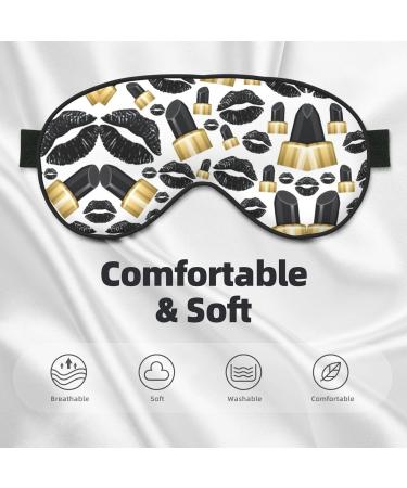 Cool Black Lipstick Soft Sleep Eye Mask - Breathable Female Eye Patch for Travel & Relaxation - Buy Online on GoSupps.com