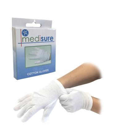 3 Pairs of Small MEDISURE White MOISTURISING Eczema Lining Individually Boxed 100% Cotton Gloves