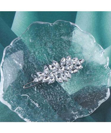 Yheakne Vintage Crystal Leaf Hair Clip Pin Silver Rhinestone Hair Barrette Pin Shine Cz Leaf Hair Pin Crystal Head Clip Headpiece Decorative Bobby Pins Hair Accessories for Women and Girls (Silver) - Buy Online on GoSupps.com