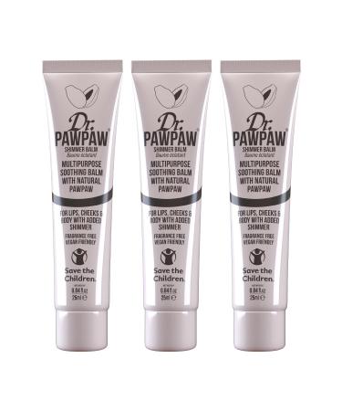 Dr.PAWPAW Shimmer Multi-Purpose Natural No Fragrance Balm for Hydrating Lips Skin Hair Cuticles Nails & Beauty Finishing (3 x 25 ml)