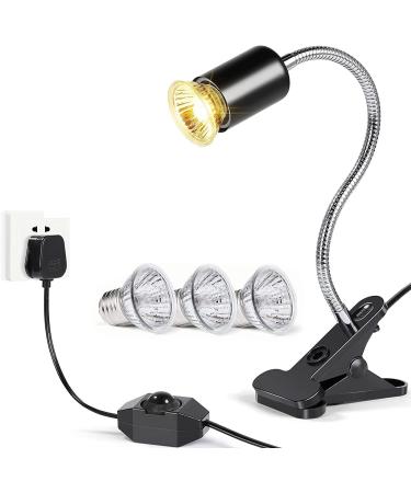 Yukung Reptile Aquarium Heat Lamp with 3 UVA UVB Bulbs 50W - Tortoise & Turtle Heating Light - Buy Online on GoSupps.com