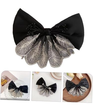 Beaupretty Bow Hairpin Hair Accessory for Women Xmas Bowknot Ribbon Hair Bow Black Barrettes Makeup Hair Clips Girls Hair Clips Black Bows Ponytail Clip Girl Bows Temperament Fabric Headband - Buy Online on GoSupps.com