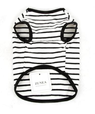 Zweitea Summer Dog Shirts for Small Dogs - Striped Breathable Cotton Tank Tops for Chihuahua & Pets - Soft Sleeveless T-Shirts in Black (M) - Buy Online on GoSupps.com