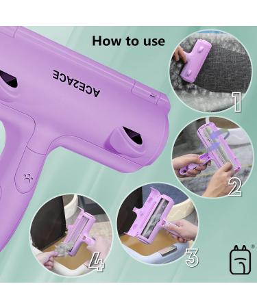Ace2ace Animal Hair Remover | Reusable Lint Roller for Dog & Cat Hair | Perfect for Sofas Carpets & Pet Beds - Purple - Buy Online on GoSupps.com
