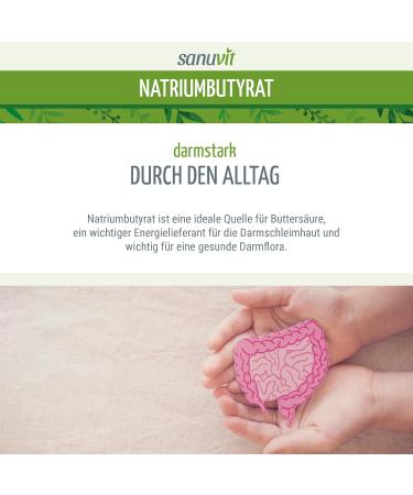 Sanuvit Sodium Butyrate 500mg - 120 Capsules | High Bioavailability Vegan Supplement for Darmflora | Quality from Austria - Buy Online on GoSupps.com