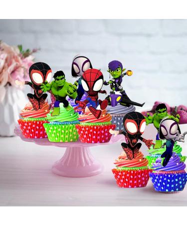 Menipros 48Pcs Spidey Cupcake Toppers for His Amazing Friends Birthday Party Supplies Spidey Friends Theme Party Cake Decorations - Buy Online on GoSupps.com