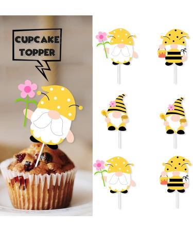 18pcs Honey Bee Older Dessert Cupcake Topper Bumble Bee Garden Theme Decor Supplies Baby Shower Gender Reveal Announcement Happy Birthday Party Decorations Gold Glitter - Buy Online on GoSupps.com