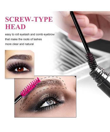 HOFASON 100PCS Disposable Eyelash Mascara Brushes | Eyebrow Brush Spoolies for Lash Extension & Makeup | Rose Color - Buy Online on GoSupps.com