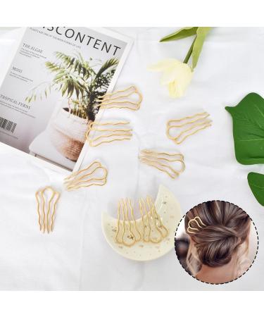 Metal Hair Comb 10 Pieces 2 Sizes | Gold Hair Accessories Comb | Perfect for Women and Girls | Modern and Stylish - Buy Online on GoSupps.com