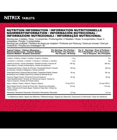 BSN Nitrix 2.0 - Nitric Oxide Supplement for Performance | 180 Capsules with L-Citrulline | 60 Servings - International Shipping Available - Buy Online on GoSupps.com