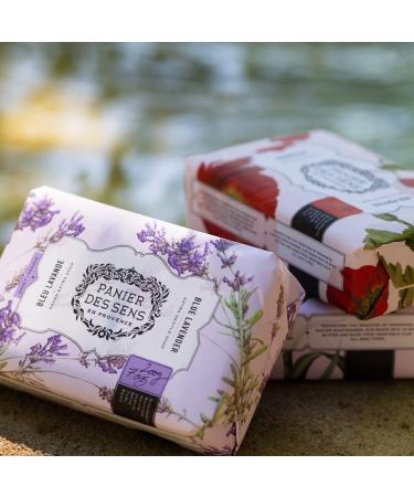 Panier des Sens Lavender Shea Butter Natural Bar Soap - Made in France - 95% Natural - 2 Bars x 7oz/200g - Blue Lavender Scent - Buy Online on GoSupps.com