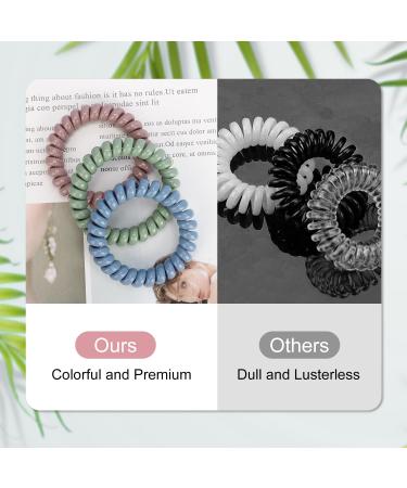 JessLab Spiral Hair Ties | 10 Pcs Traceless Telephone Cord Hair Accessories for Women & Girls | No-Damage Ponytail Holders | Assorted Colors - Buy Online on GoSupps.com